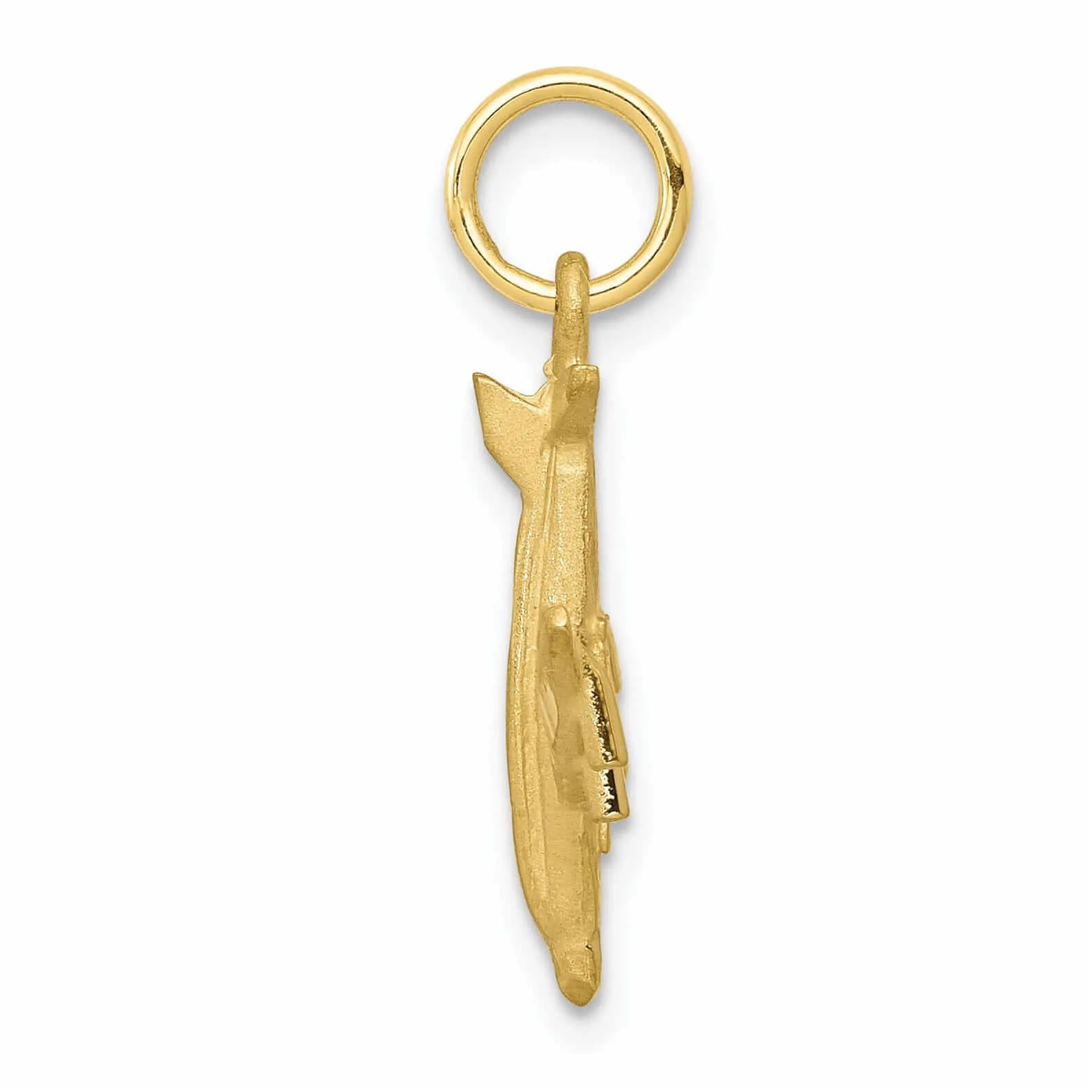 10k Yellow Gold Jet Airplane Charm Pendant