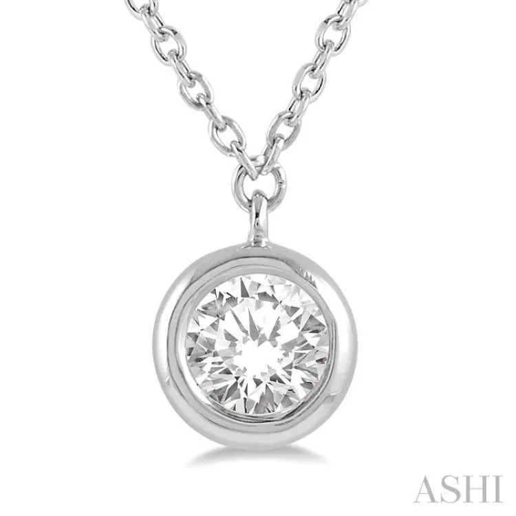 1/3 ctw Round Cut Diamond Necklace in 14K White Gold