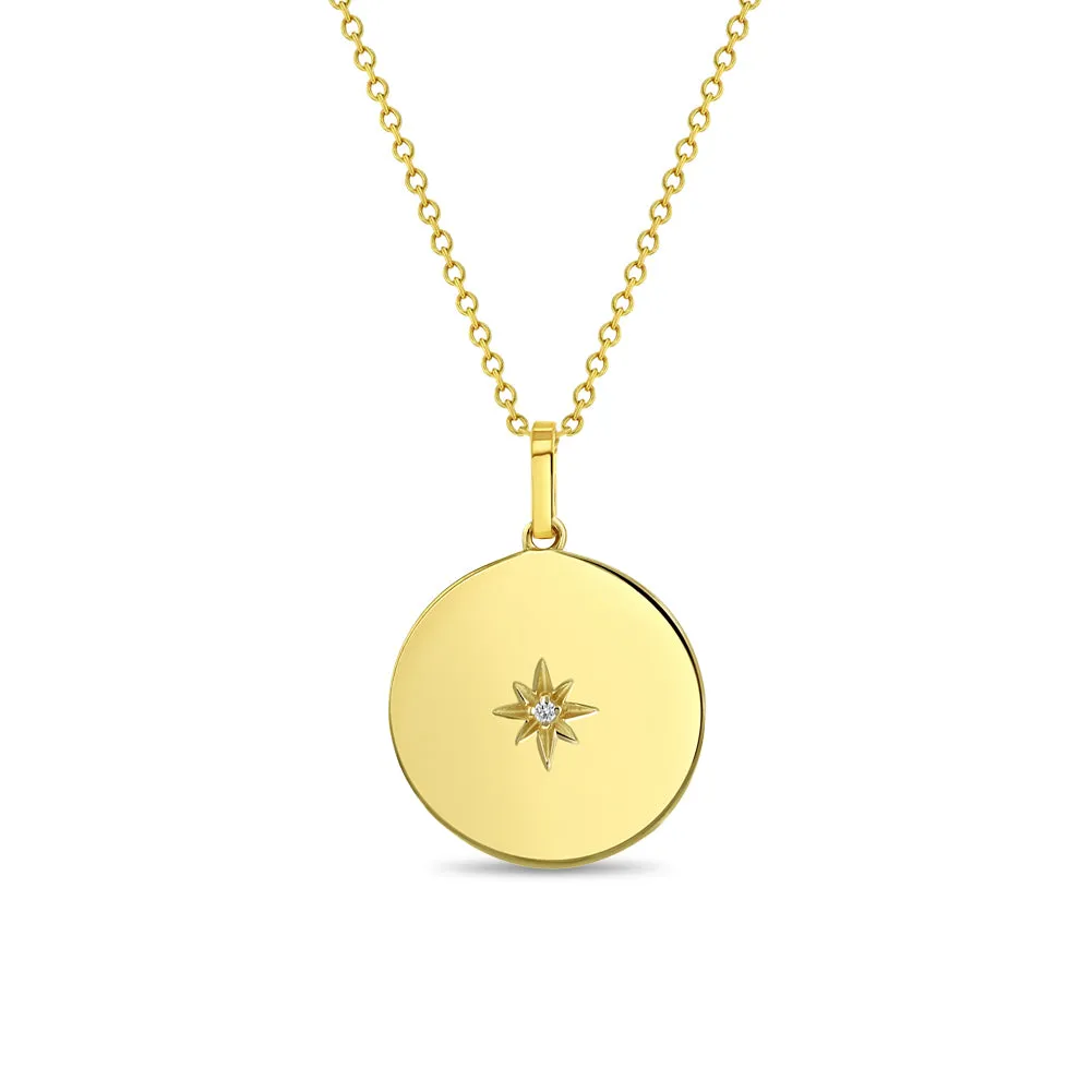 14k Gold Sunburst Medal Women's Pendant/Necklace