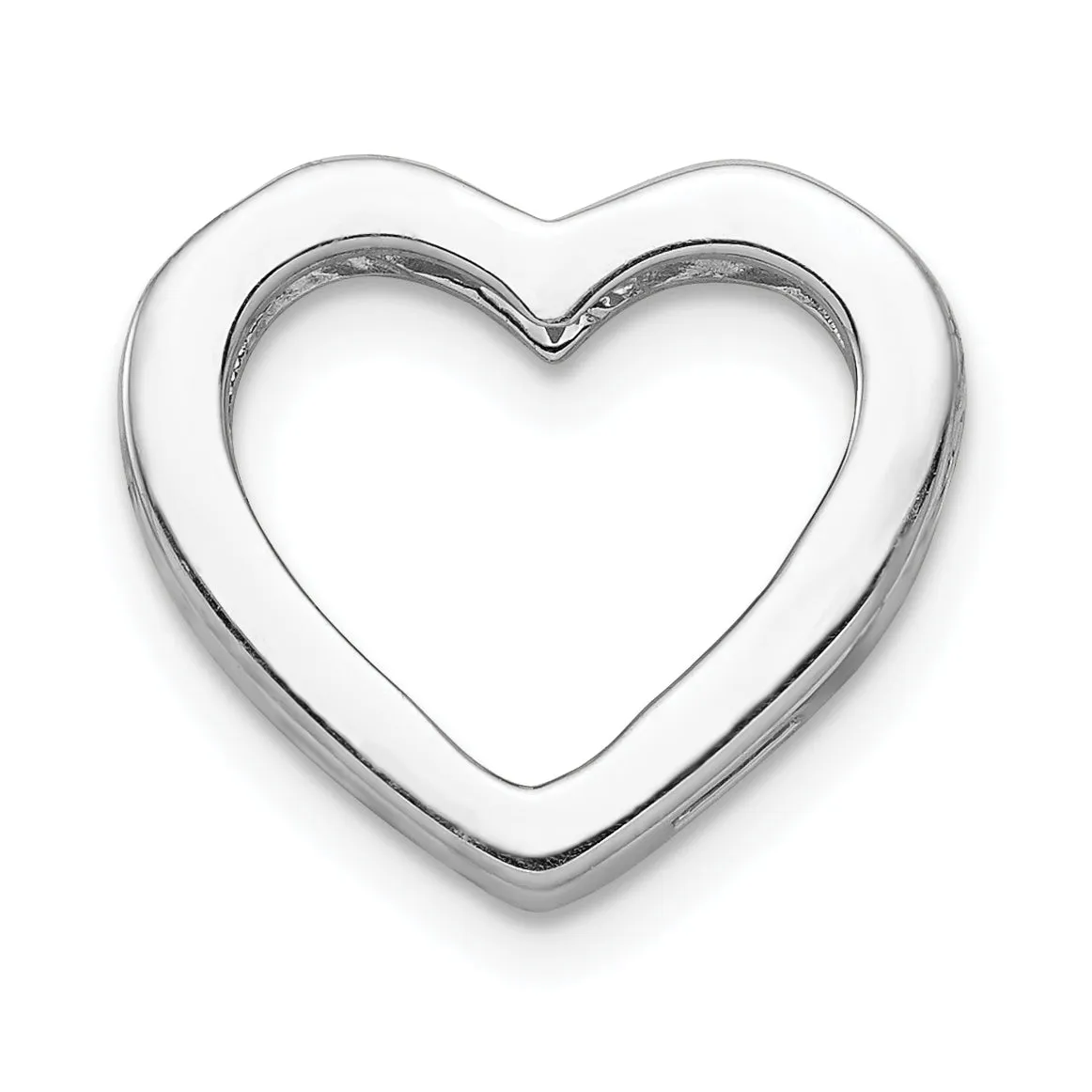 14k White Gold 1/6ct. Diamond Heart Design Chain Slide Pendant