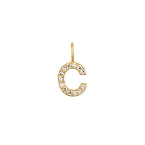 14K Yellow Gold 0.05ctw Round Diamond Inital "C" Pendant by Aurelie Gi