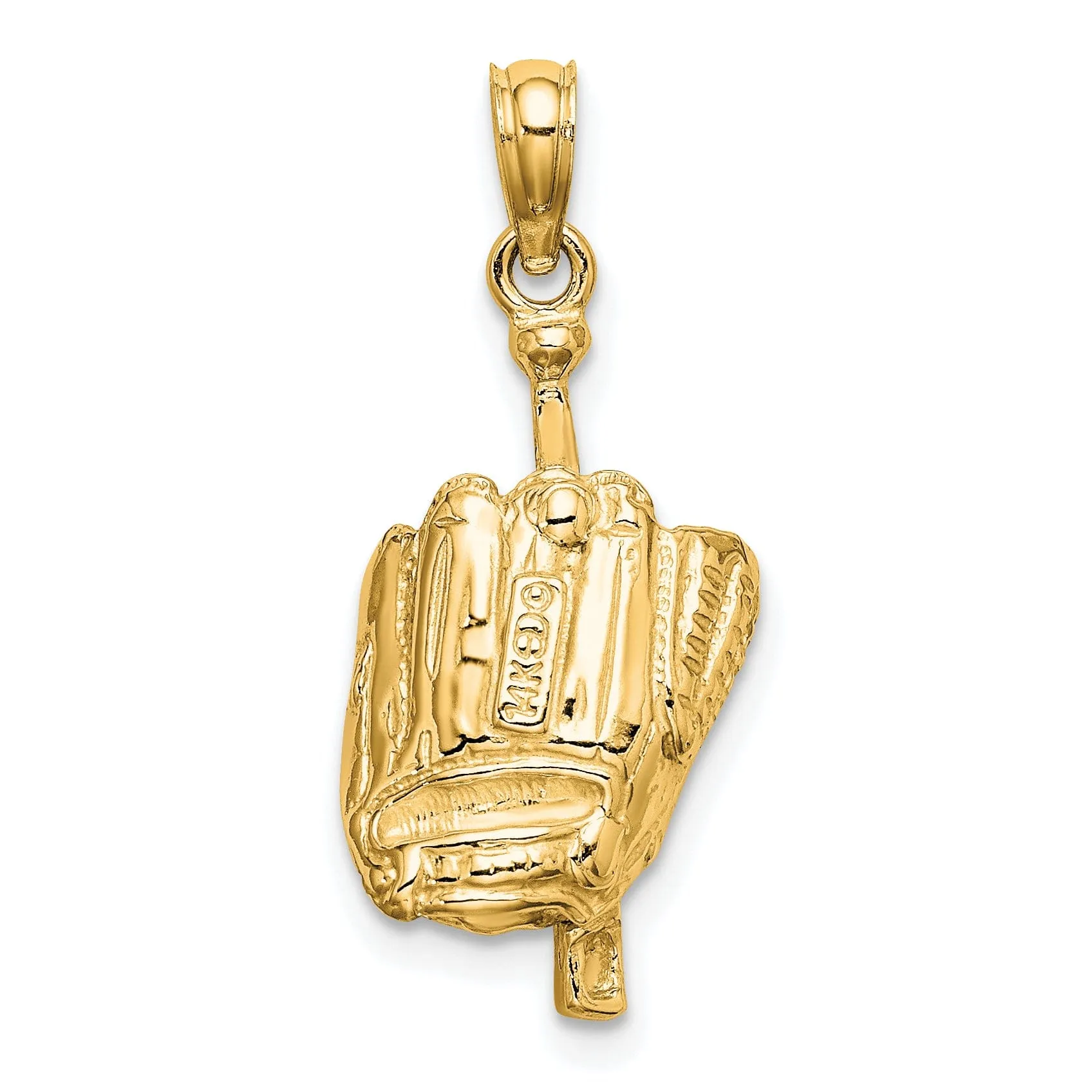 14k Yellow Gold Glove Bat Ball Baseball Charm