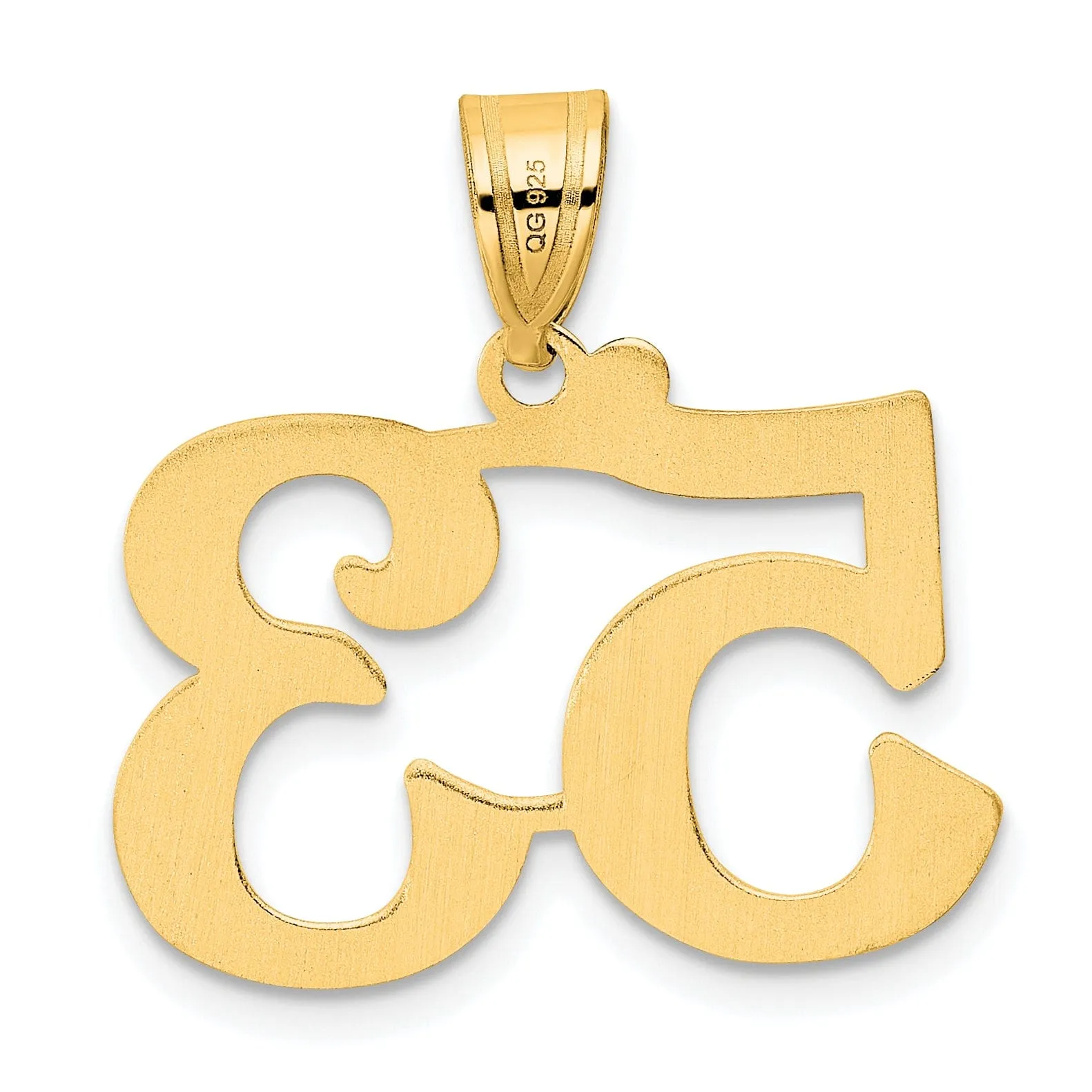 14k Yellow Gold Polished Finish Number 53 Charm Pendant