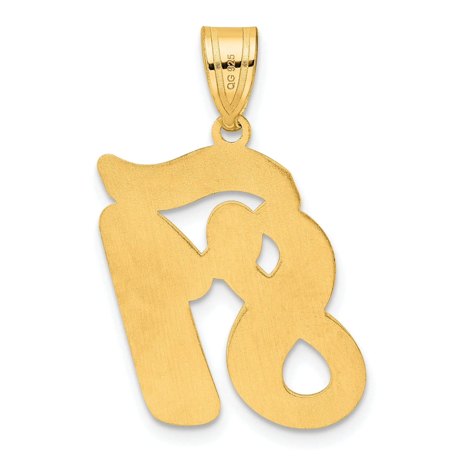 14k Yellow Gold Polished Finish Script Design Number 81 Charm Pendant