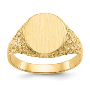 14k Yellow Gold Polished Signet Ring