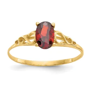 14k Yellow Gold Synthetic Garnet Ring