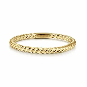 14K Yellow Gold Twisted Rope Stackable Ring - LR51173Y4JJJ