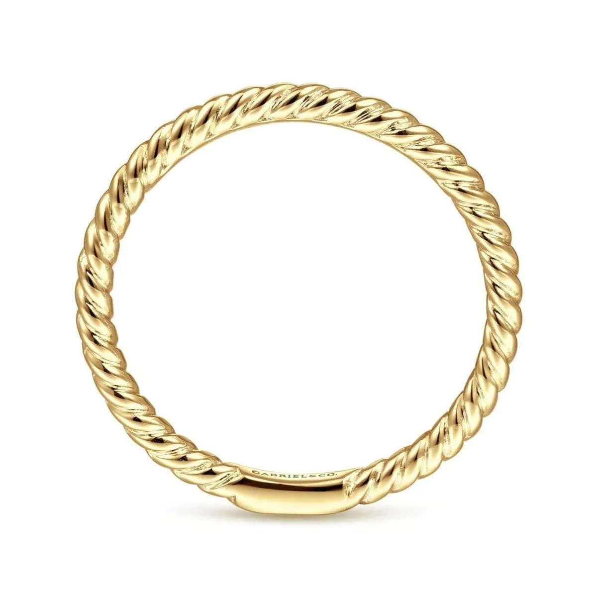 14K Yellow Gold Twisted Rope Stackable Ring - LR51173Y4JJJ