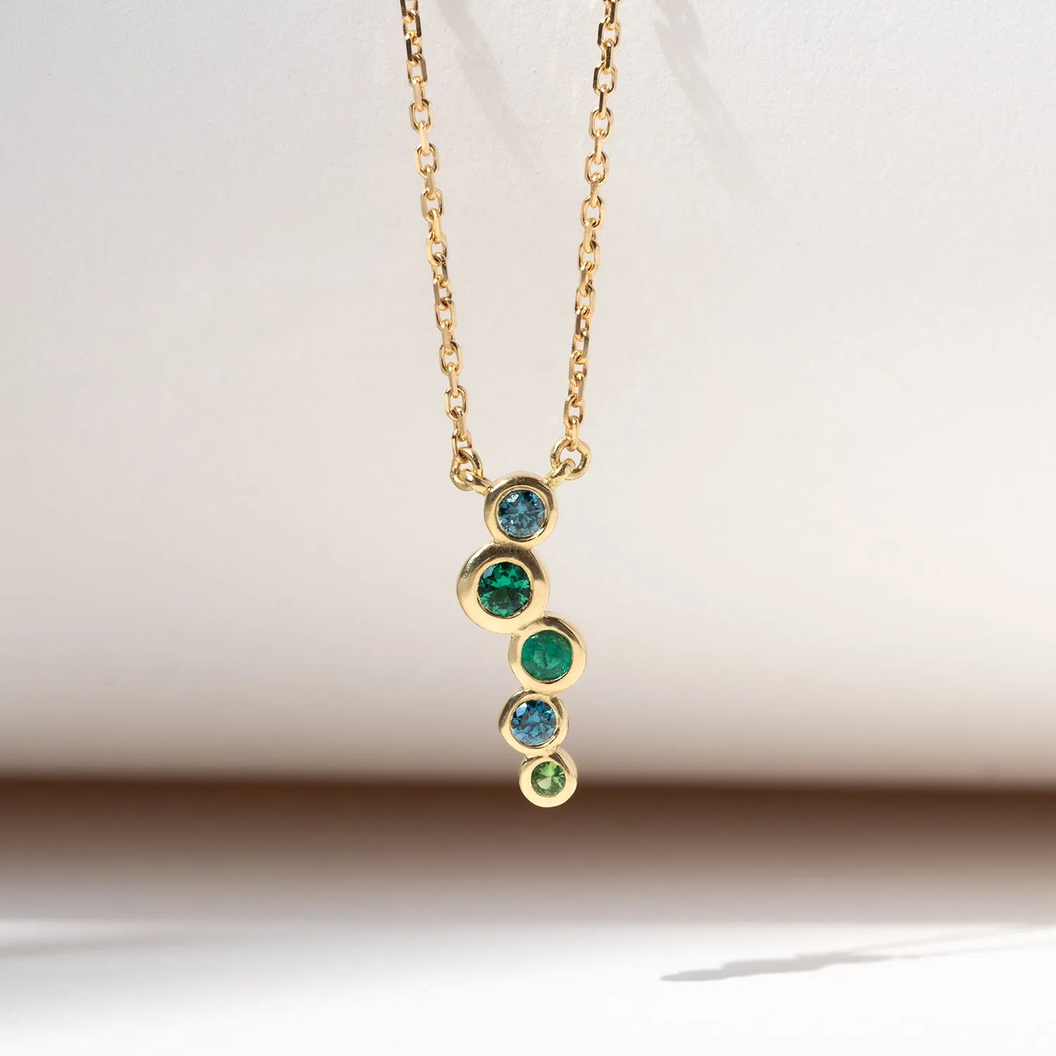 18k Emerald Green Small Cascade Pendant