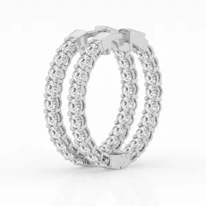 3.00 cttw Gorgeous Lab Diamond Hoop Earrings by Mercury Rings