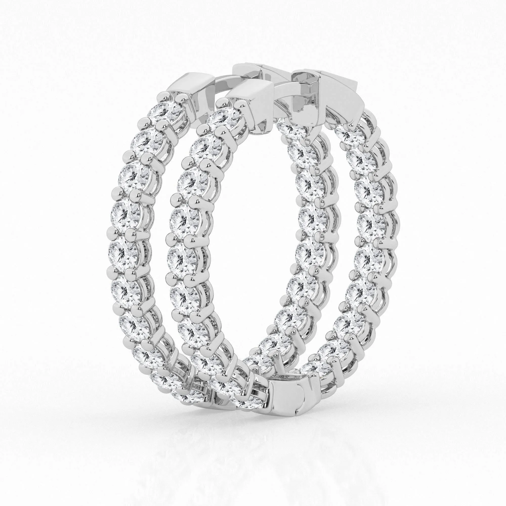 3.00 cttw Gorgeous Lab Diamond Hoop Earrings by Mercury Rings