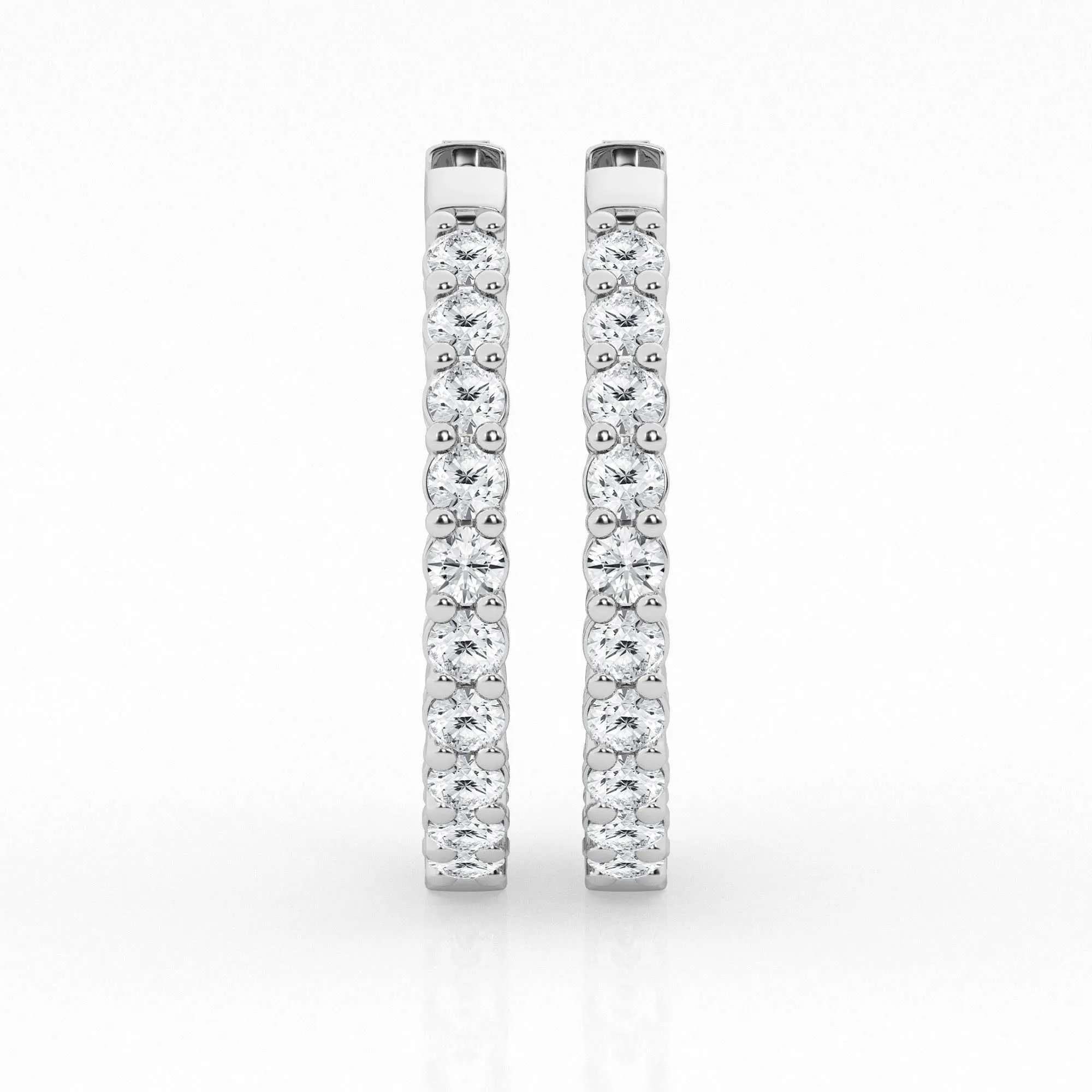 3.00 cttw Gorgeous Lab Diamond Hoop Earrings by Mercury Rings