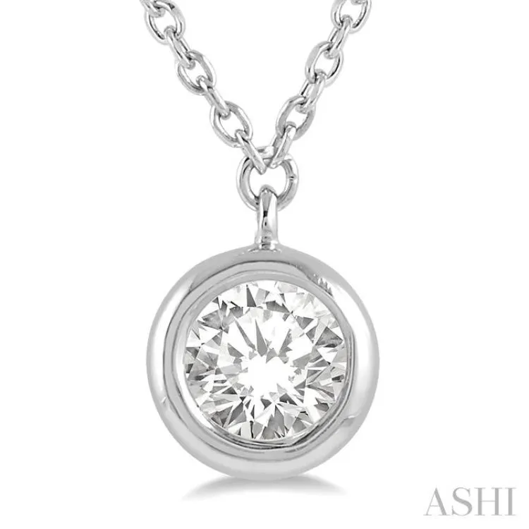 3/8 ctw Round Cut Diamond Necklace in 14K White Gold