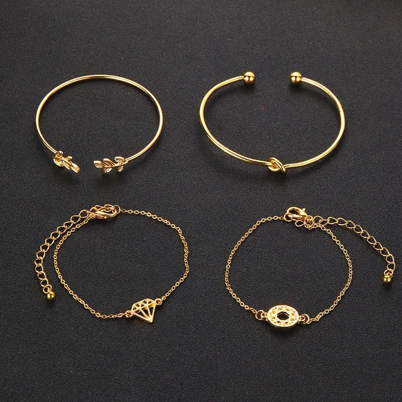 4 pieces Set Bohemia Leaf  Bracelet