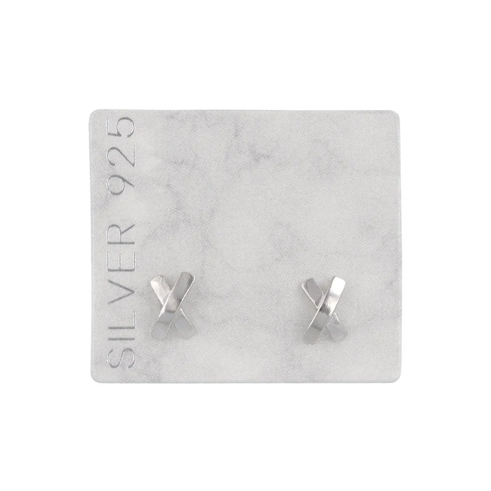 925 Silver Cross Stud Earrings