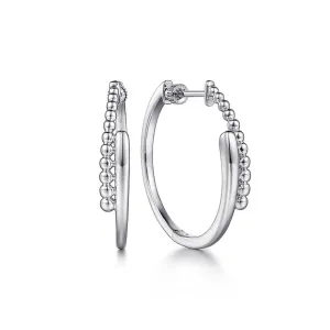 925 Sterling Silver 30mm Bujukan Bypass Classic Hoop Earrings