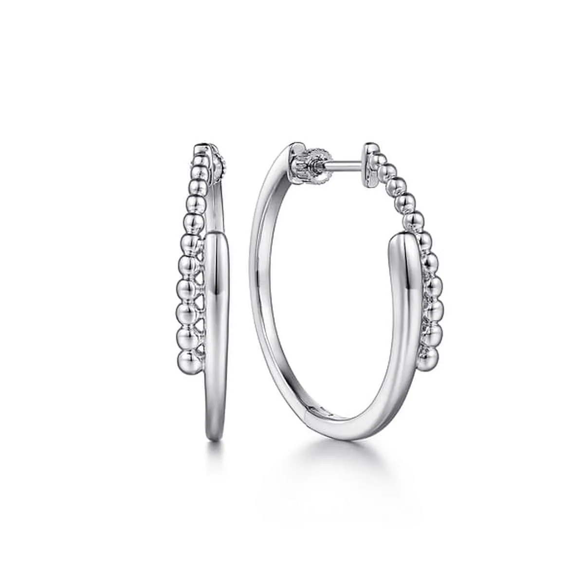 925 Sterling Silver 30mm Bujukan Bypass Classic Hoop Earrings