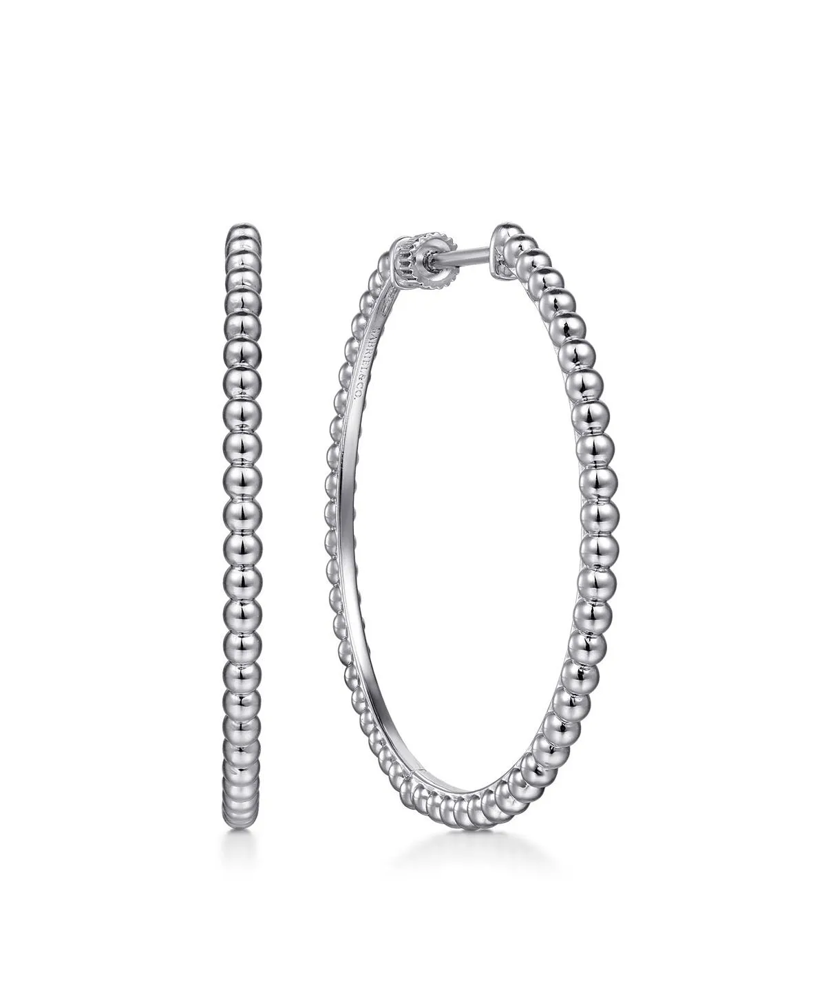 925 Sterling Silver Bujukan 40mm Classic Hoop Earrings