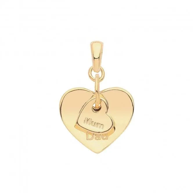 Acotis Silver Charm Gold Plated Mum And Dad G61089GP