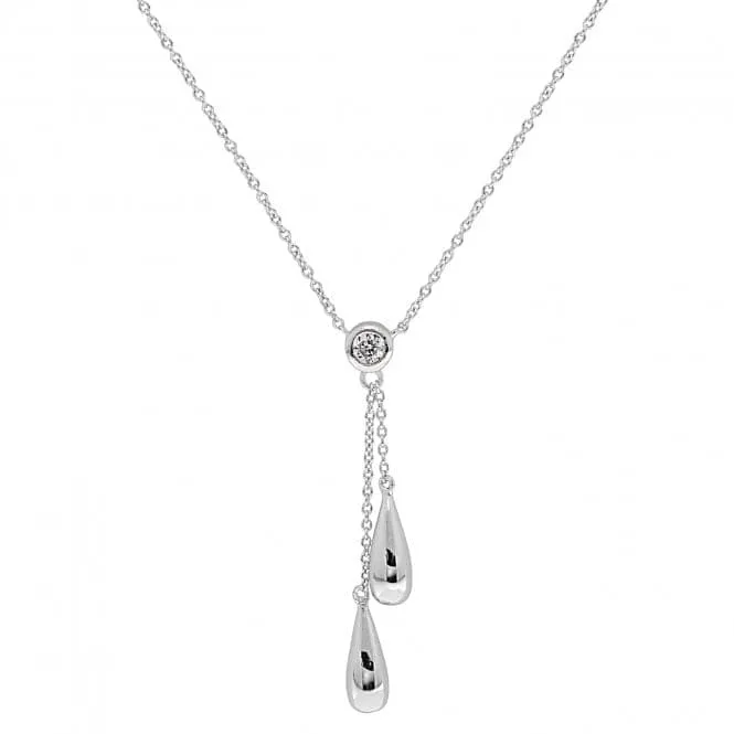 Acotis Silver Necklace Zirconia with Sparkling Stones G3353