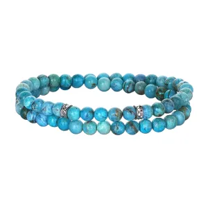 African Blue Opal Double Beaded Bracelet