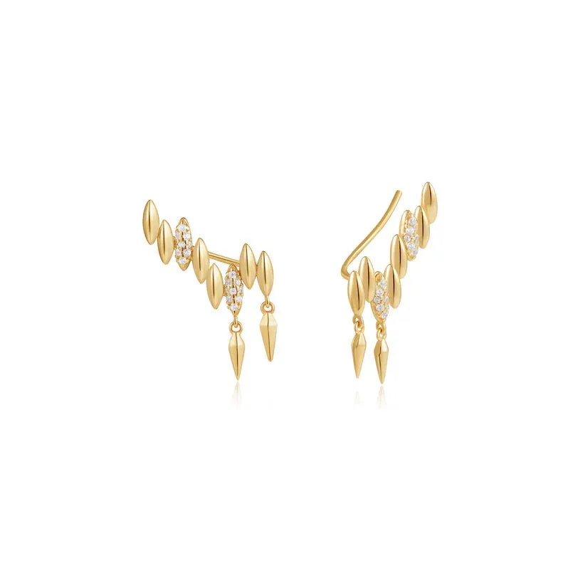 Ania Haie Gold Spike Climber Stud Earrings E051-03G