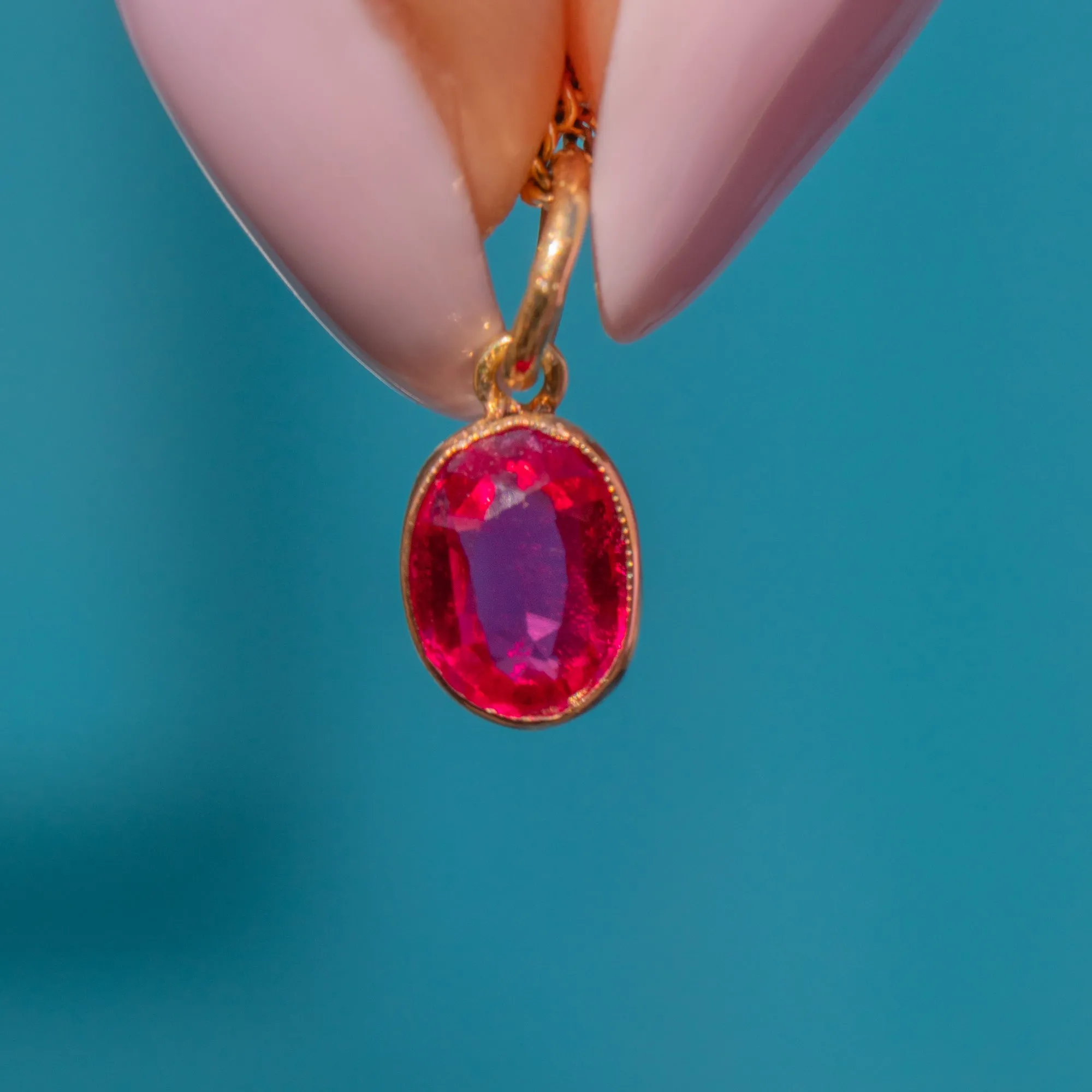 Antique 18ct Gold Ruby Charm, 1.00ct