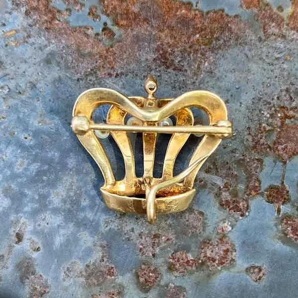 Antique Pearl Crown Pin