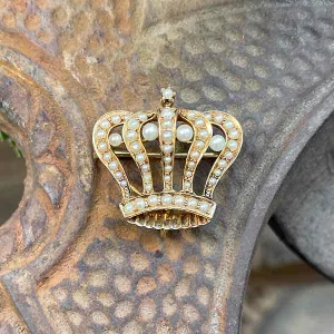 Antique Pearl Crown Pin