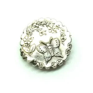 Antique Victorian 1891 Butterfly Silver Brooch