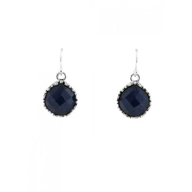 Barse Perfect Navy Quartz Teardrop Earring