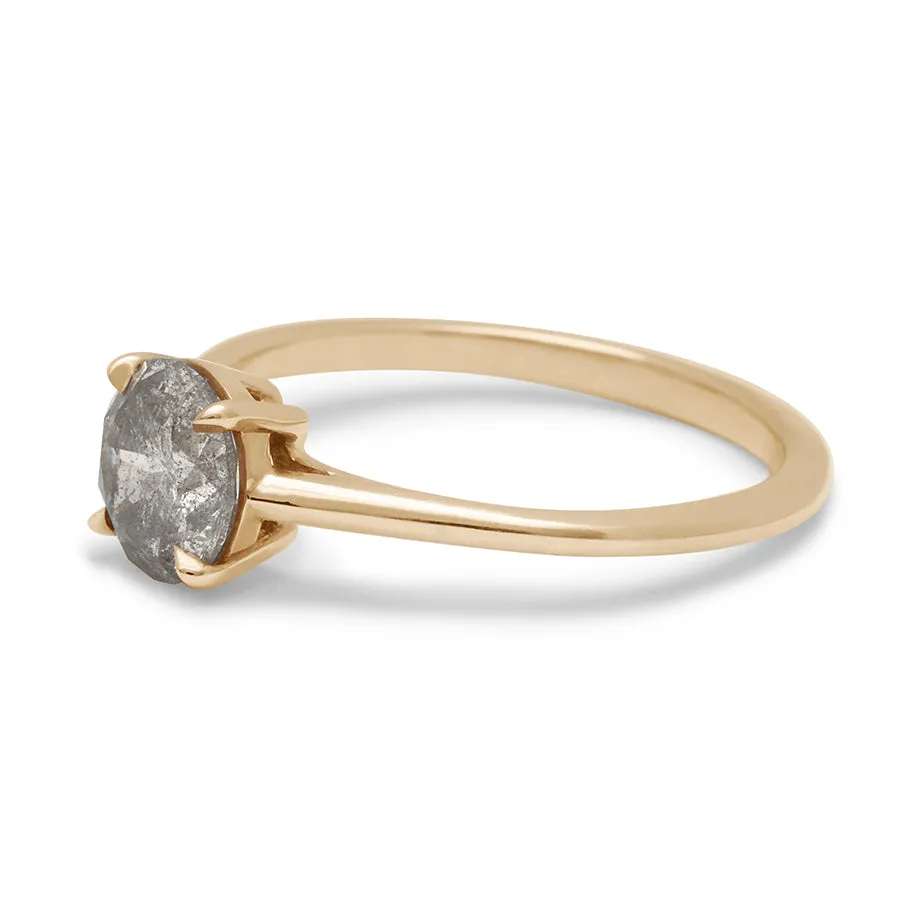 Bea Solitaire Ring - Yellow Gold & Grey Diamond (1.00ct)