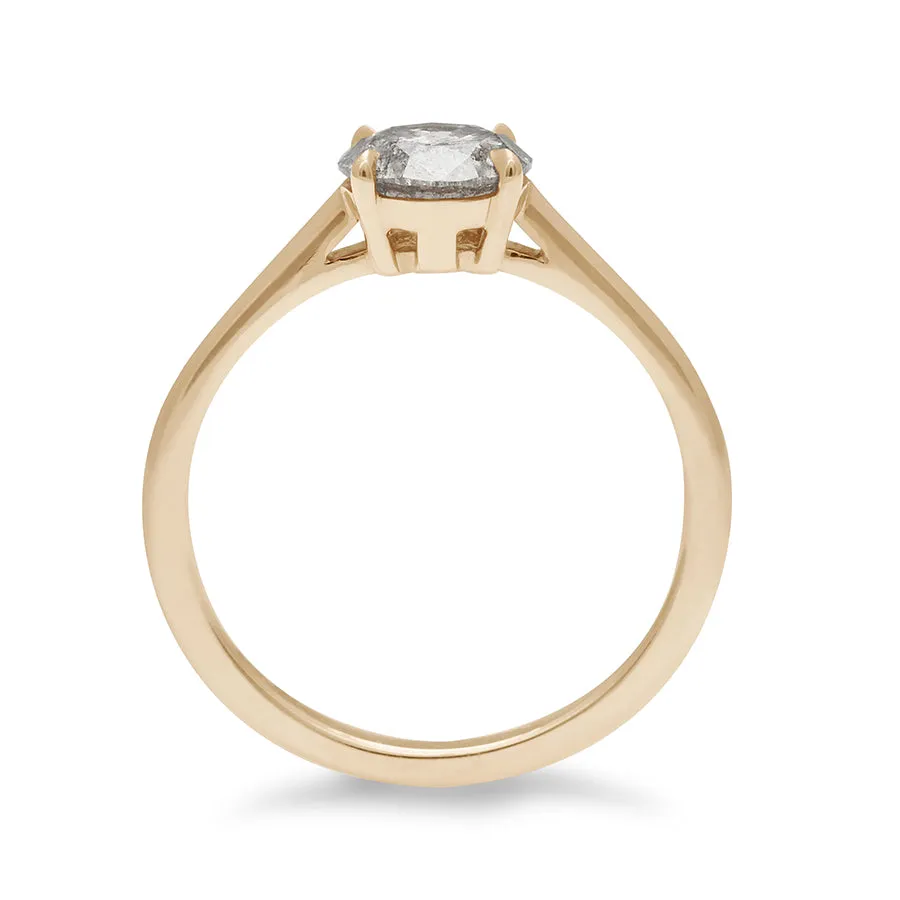 Bea Solitaire Ring - Yellow Gold & Grey Diamond (1.00ct)