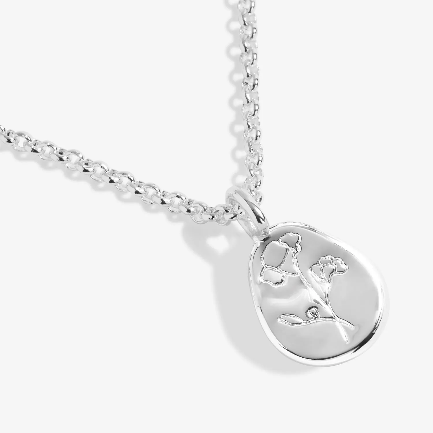 Birth Flower A Little August Poppy Silver Plated Necklace 7466