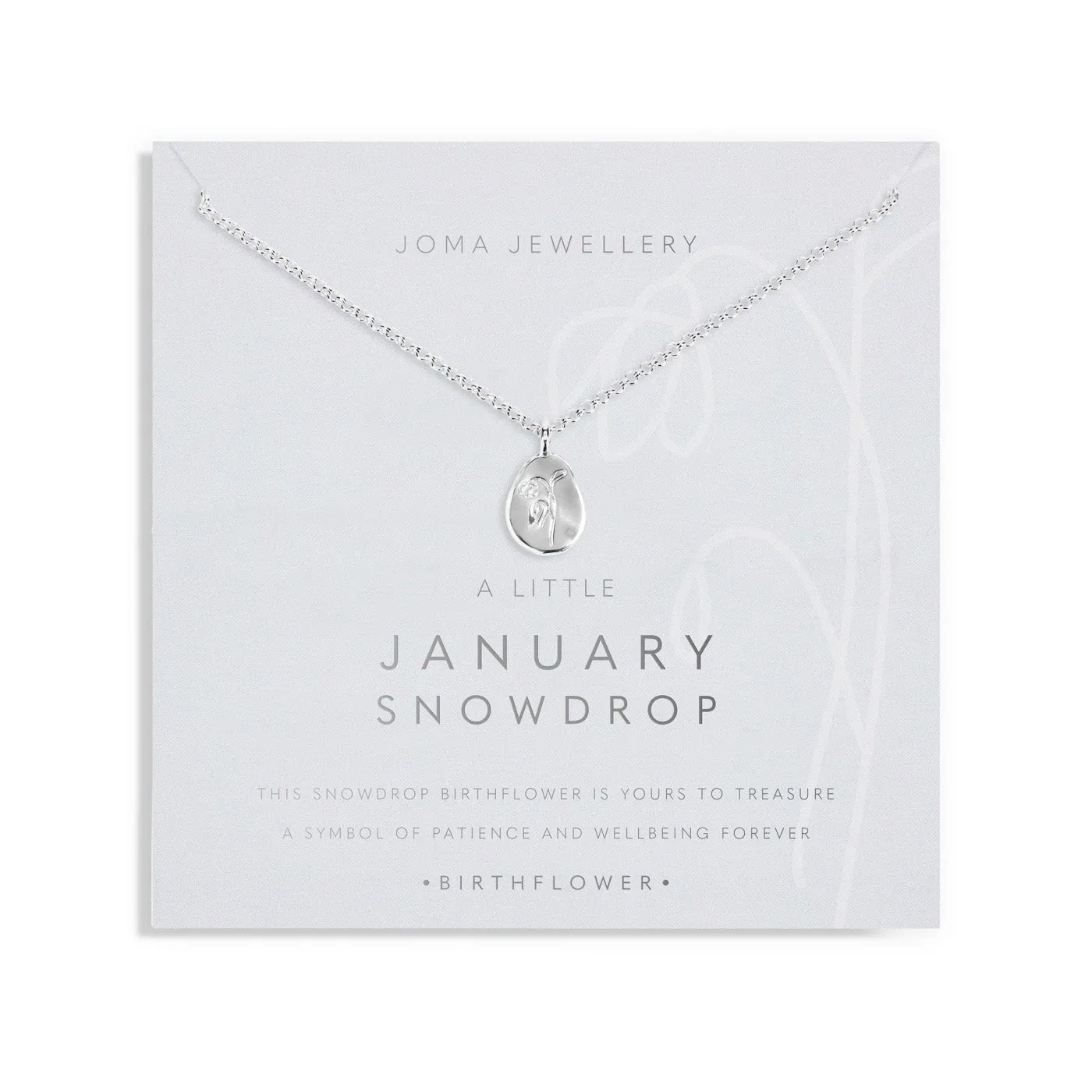 Birth Flower A Little January Snowdrop Silver Plated Necklace 7459