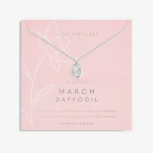 Birth Flower A Little March Daffodil Silver Plated Necklace 7461