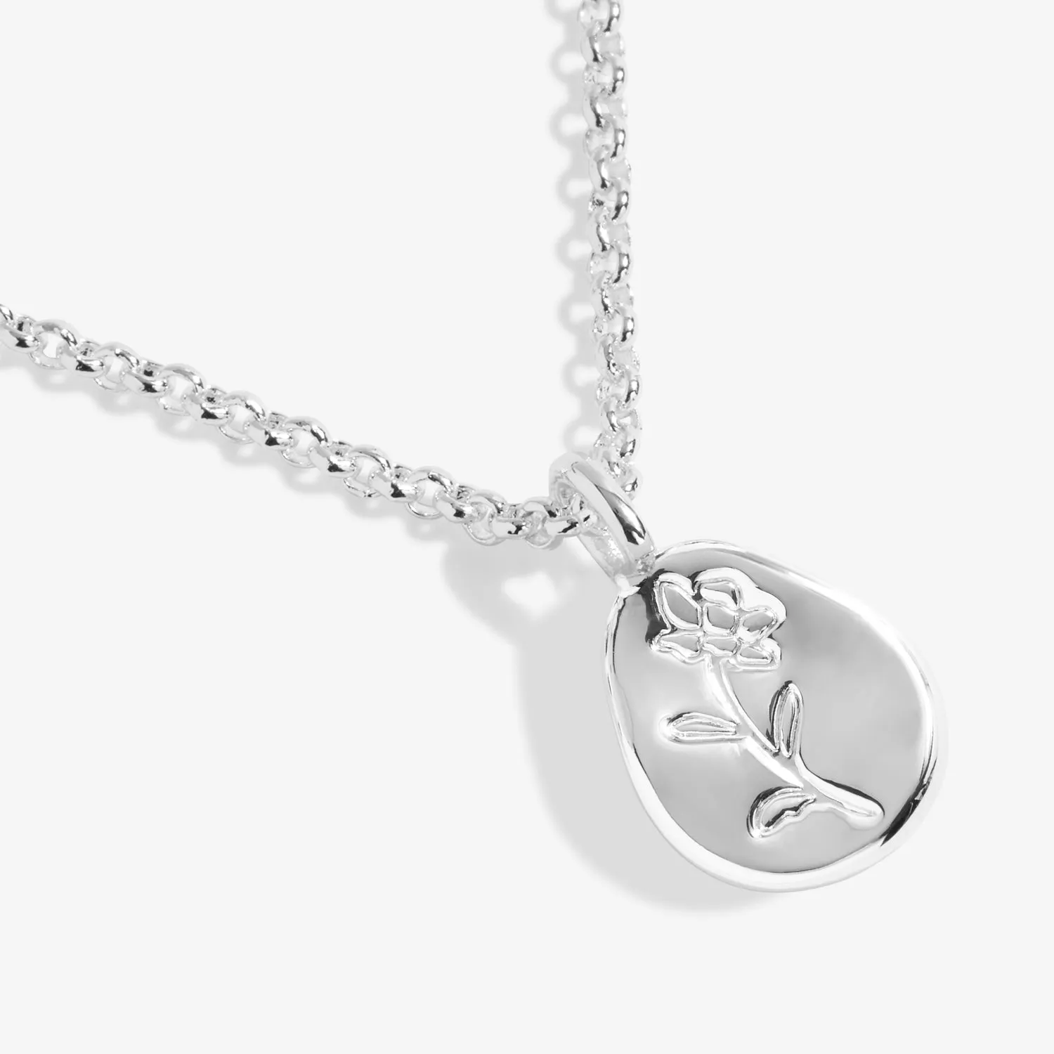 Birth Flower A Little March Daffodil Silver Plated Necklace 7461