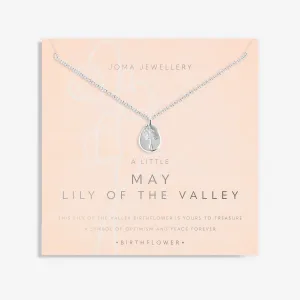 Birth Flower A Little May Lily Of The Valley Silver Plated Necklace 7463