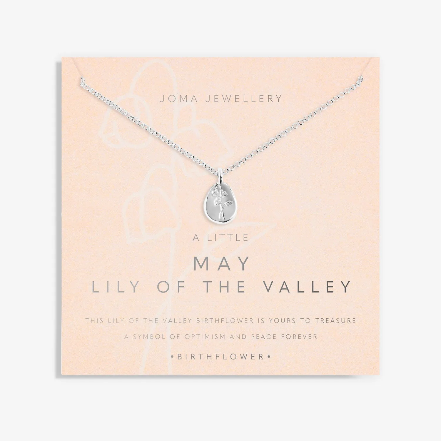 Birth Flower A Little May Lily Of The Valley Silver Plated Necklace 7463