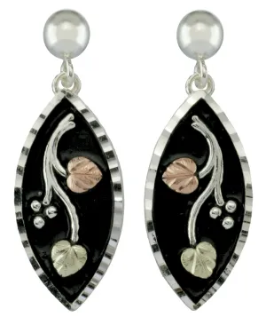 Black Hills Gold Sterling Silver Antiqued Earrings