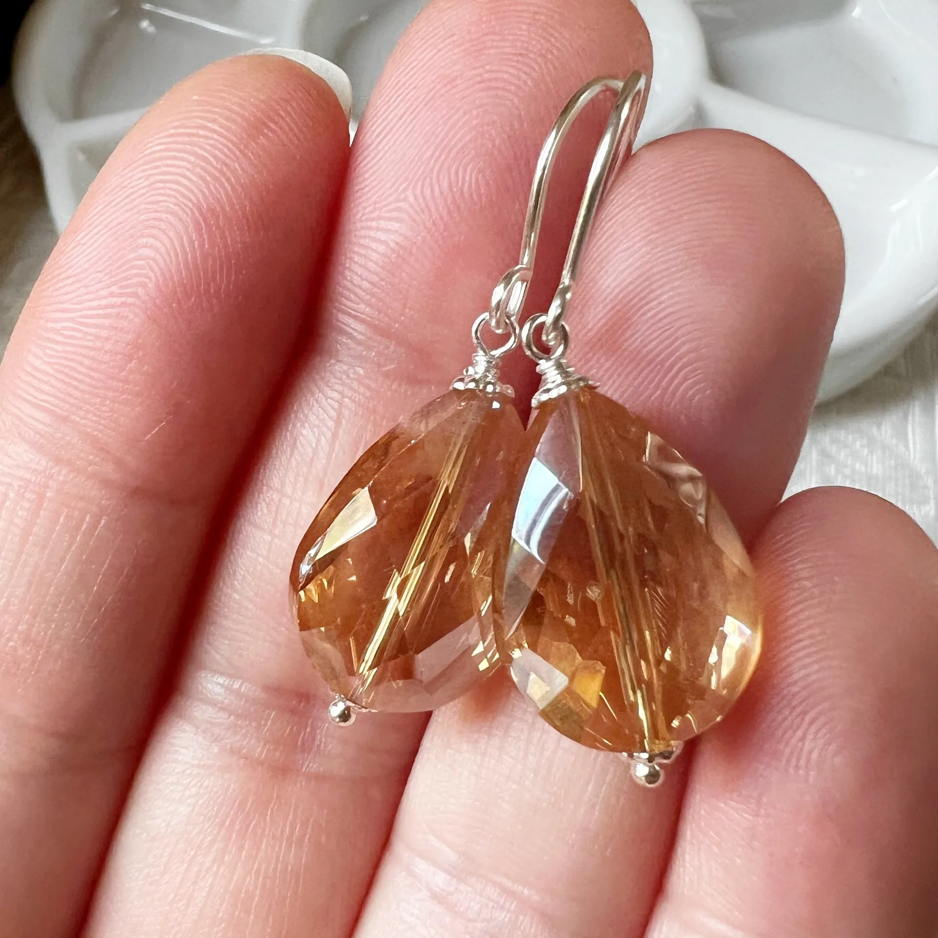 Bling earrings - Soft Peach