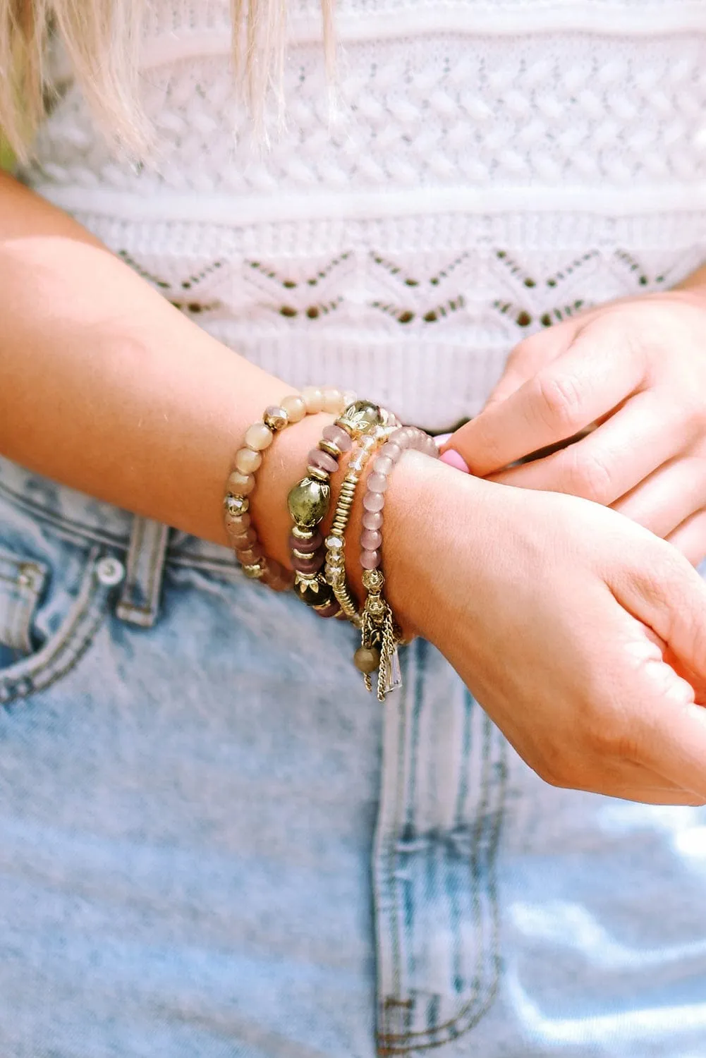 Bohemian Crystal Pendant Bracelet | 4 Piece | PRE ORDER