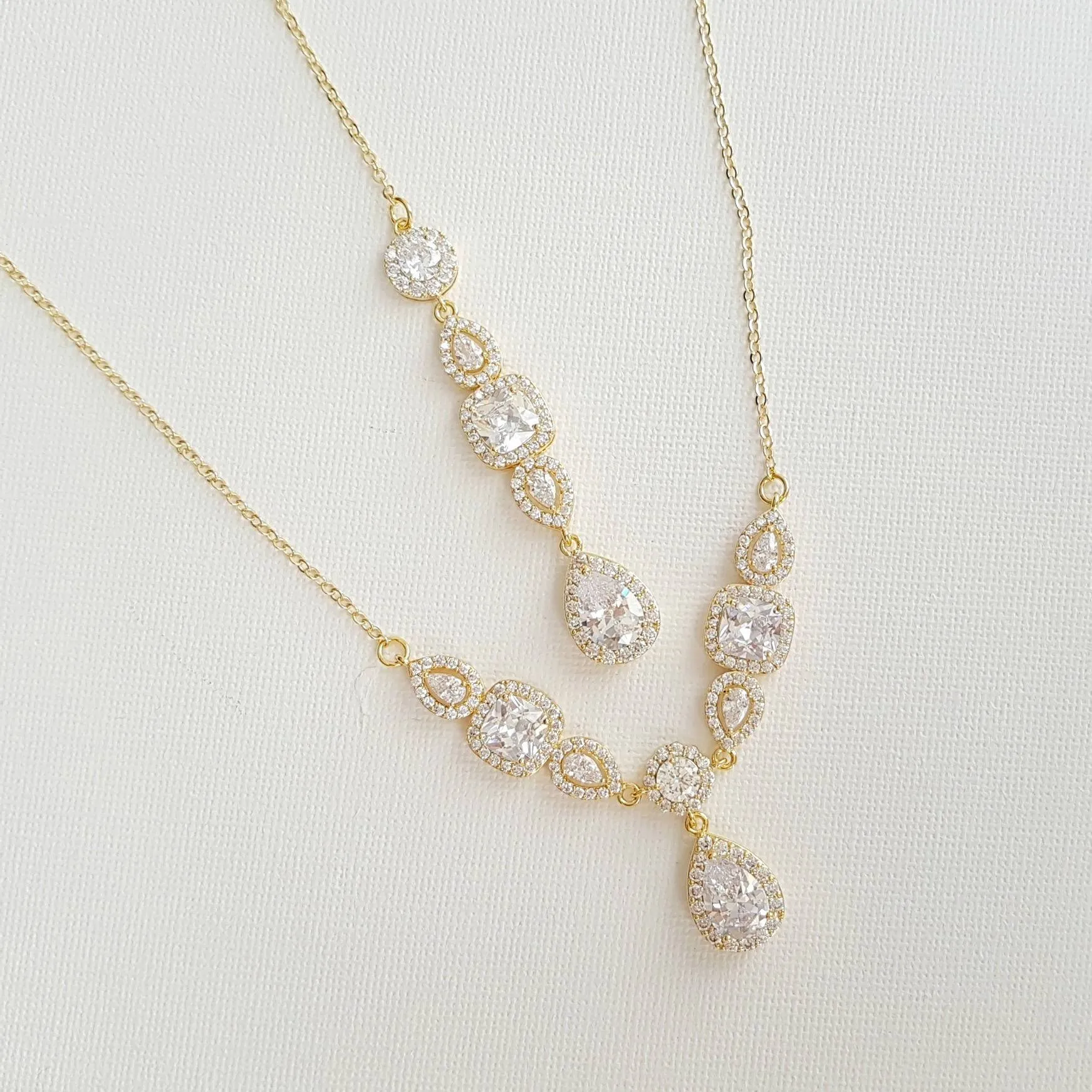 Bridal Drop Back Necklace- Gianna