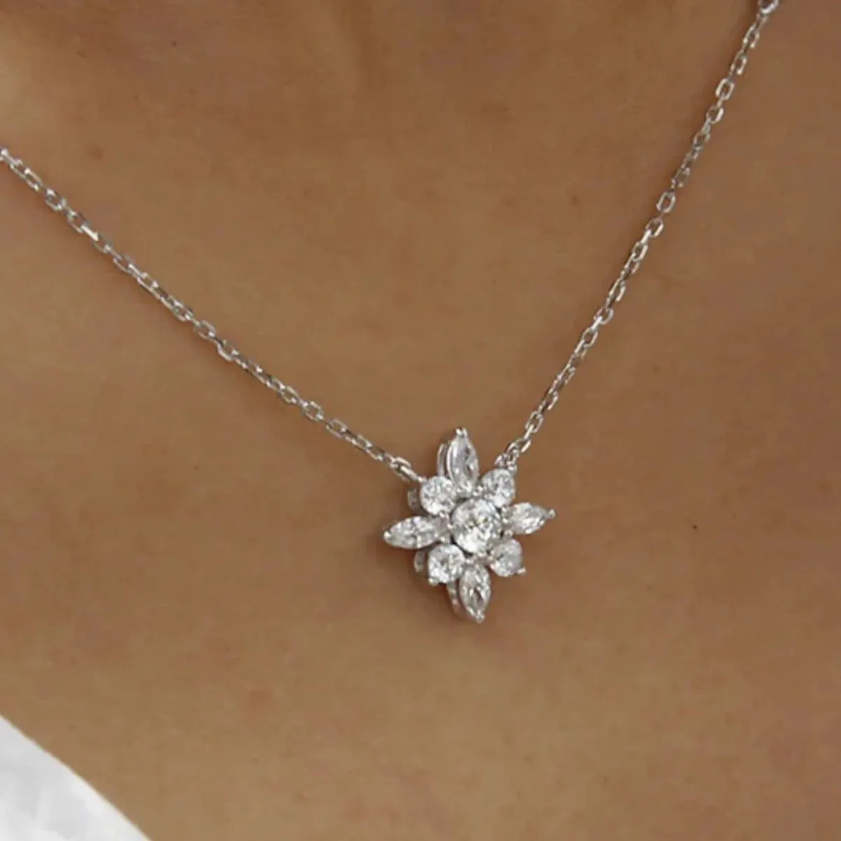 CARAT* London Sterling Silver Camelia Necklace