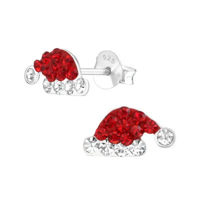 Children’s Sterling Silver Santa Hat Ear Studs