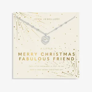 Christmas A Little Merry Christmas Fabulous Friend Silver Plated Necklace 7708