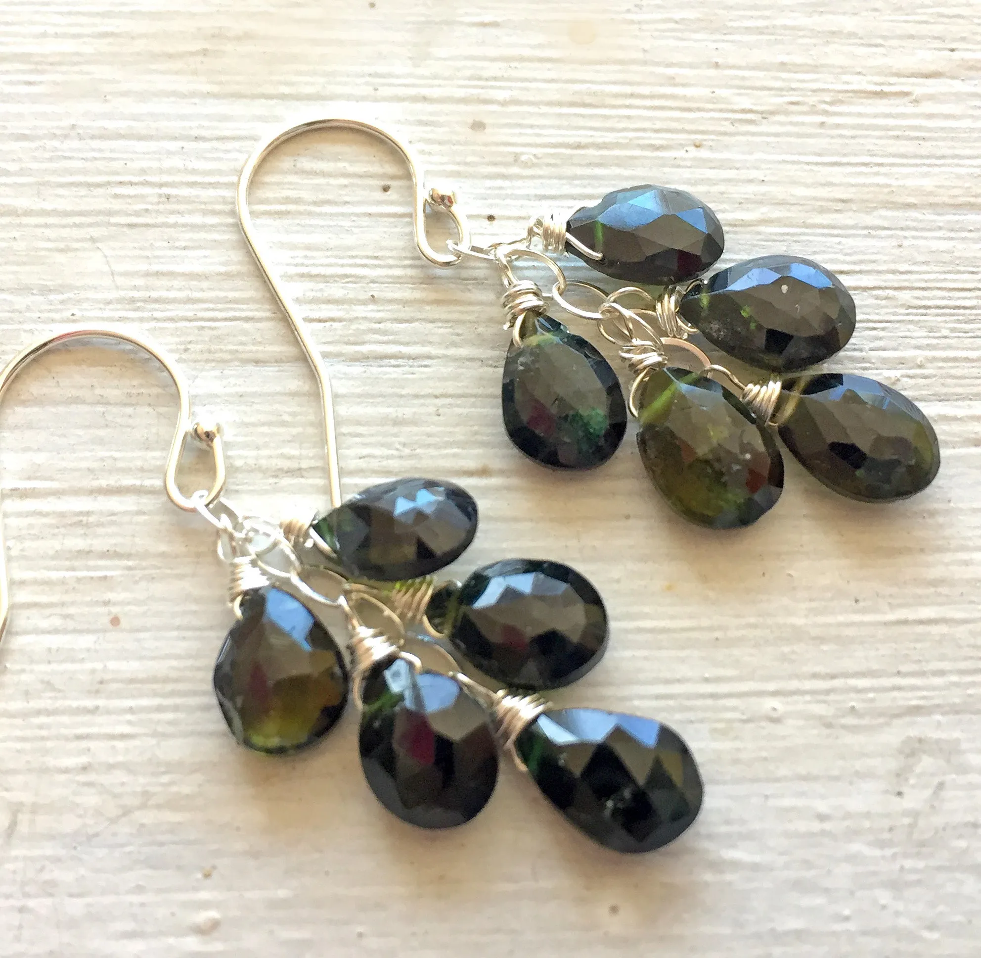 Classic  - Green Tourmaline Dangles, metal choices