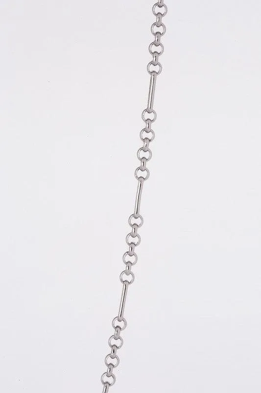 Clip chain bracelet and necklace set- silver