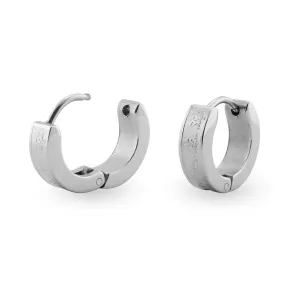 Clover "Be Happy" Hoop Stainless Steel Earrings / ERJ2035