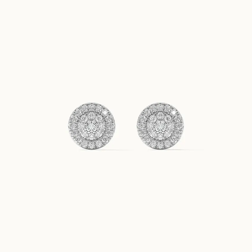 Cluster Halo Diamond Earrings